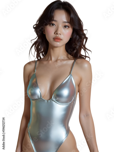 Asian sexy woman on transparent background