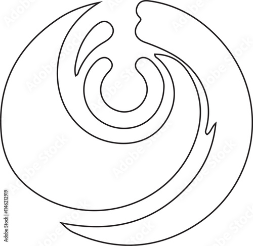 Energy circle symbol logo icon design radiating with flowing lines like wind for a company in the sustainable energy field