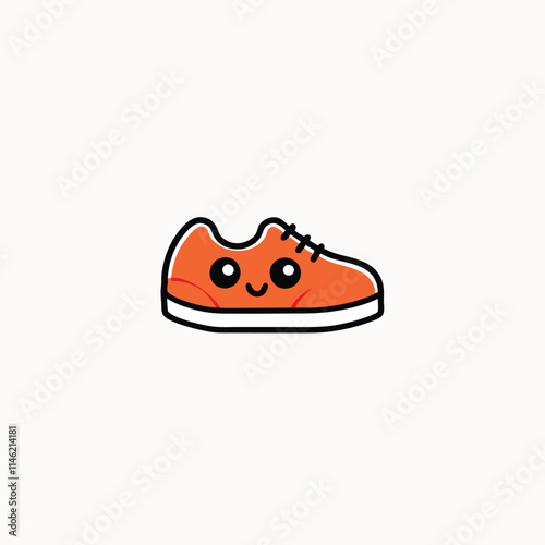 sports shoes. Sneakers in black. vector cartoon illustration isolated on white background