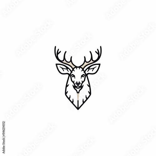 A sleek modern and intricately detailed Minimalist line deer art Ai generator photo