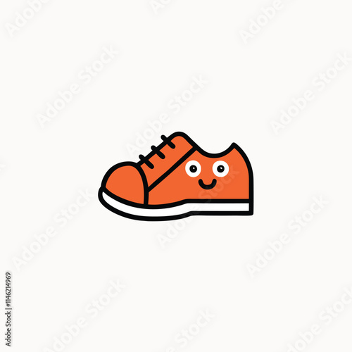 Cute shoes. Cute walking footwear vector icon isolated on white background