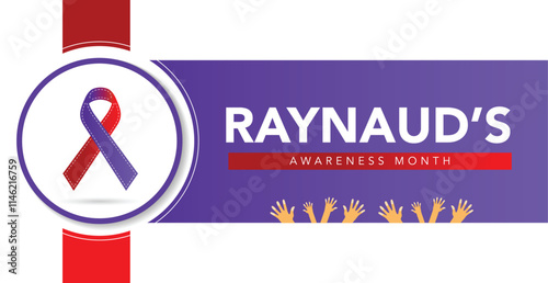 Raynaud’s Awareness Month is observed every year on October. Medical Healthcare Awareness concept. background, placard, banner template Vector illustration design.