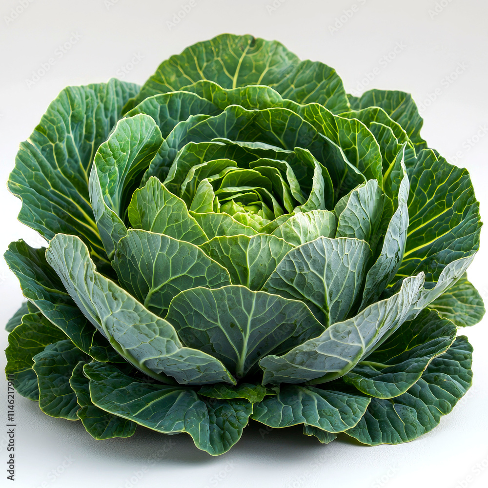 Fresh green cabbage head isolated on white background. Fresh green cabbage head isolated on white background.