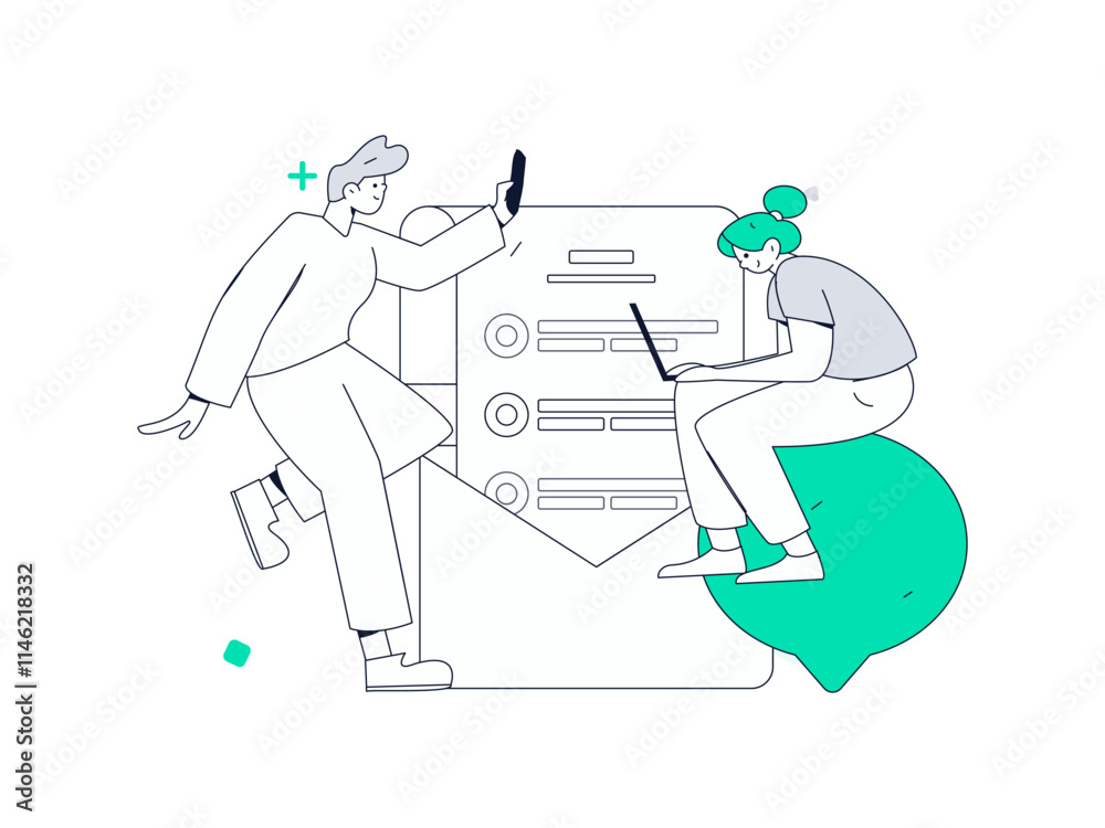 Personnel doing job interview flat vector concept operation hand drawn illustration
Personnel doing job interview flat vector concept operation hand drawn illustration