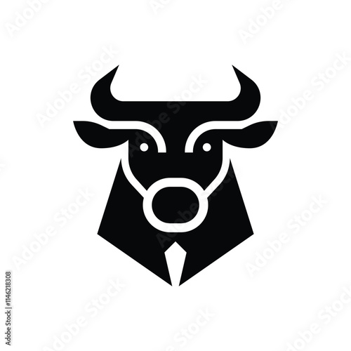 geometric bull logo design