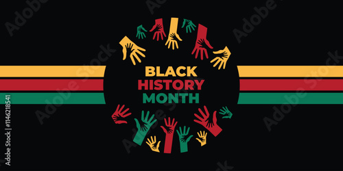 Black History Month. African American History. Celebrated annual. In February in United States and Canada. In October in Great Britain. Poster, card, banner, background. Vector illustration