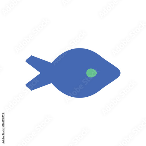Fish icon. Simple style fish restaurant big sale poster background symbol. Fish shop brand logo design element. Fish t-shirt printing. Vector for sticker.