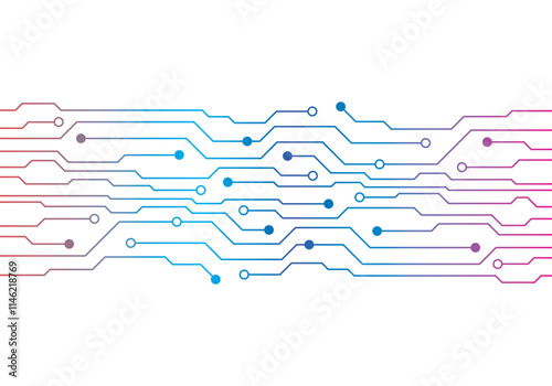 Gradient Circuit Board Technology Background Vector. 