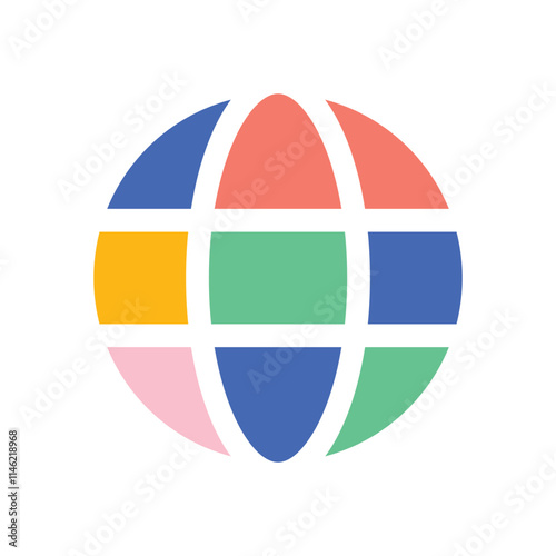 Globe icon. Simple style travel company poster background symbol. Globe brand logo design element. Globe t-shirt printing. Vector for sticker.