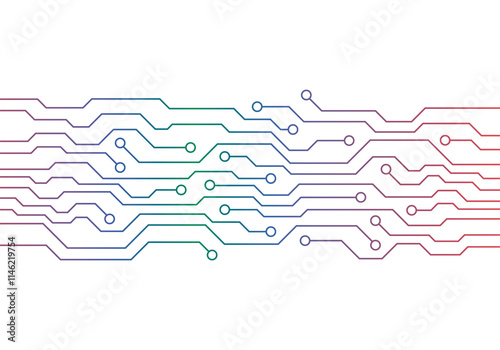 Gradient Circuit Board Technology Background Vector. 