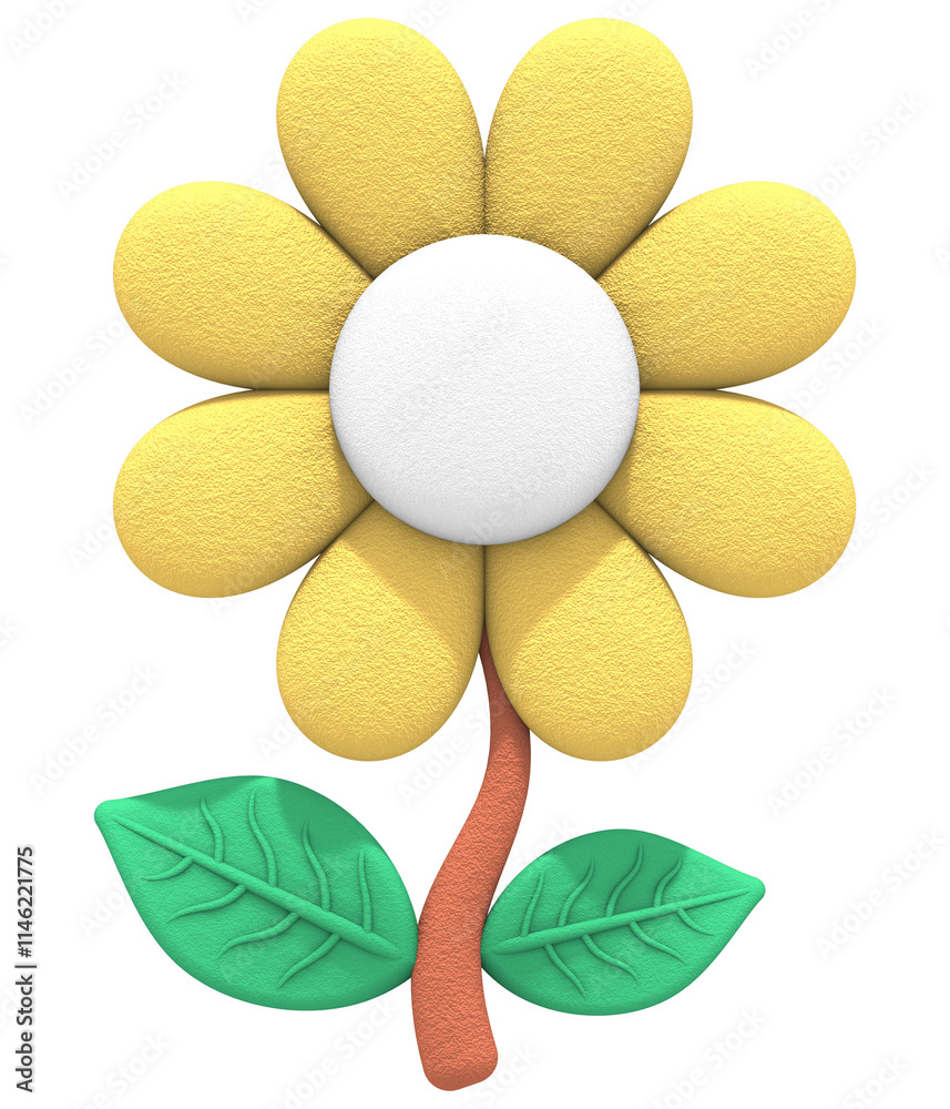 3d yellow flower isolated on transparent background, PNG 3d yellow flower isolated on transparent background, PNG