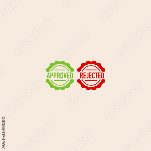 Approved and rejected icon flat vector design.