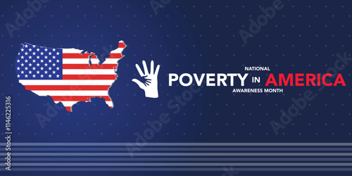 National Poverty in America awareness month is observed every year in January, it gives an opportunity to become more aware of those in need and the ways we can take action to combat poverty. Vector
