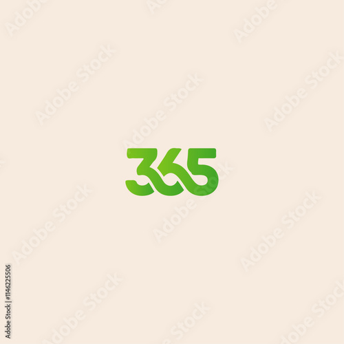 Bold 365 numeral icon flat vector design.