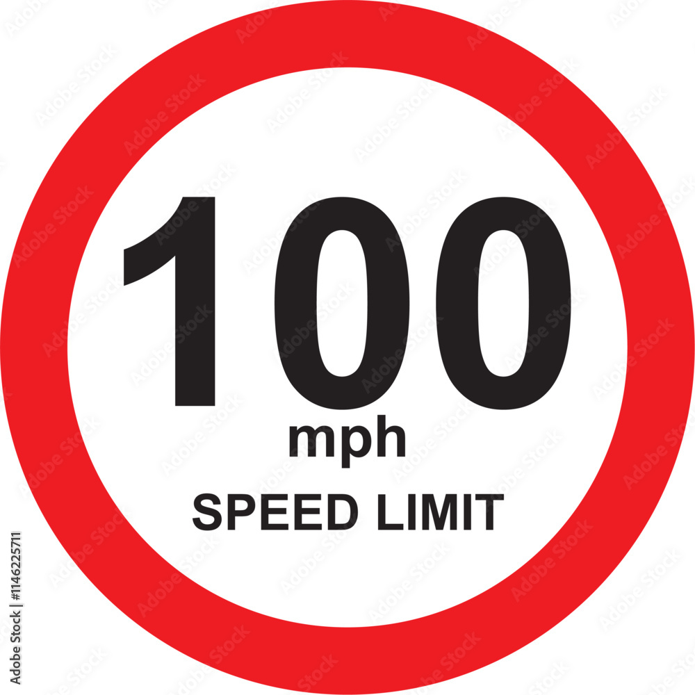 Need for Speed - 100 km/h Speed Limit sign on the highways in Trinidad & Tobago -.Blurred background Need for Speed - 100 km/h Speed Limit sign on the highways in Trinidad & Tobago -.Blurred background