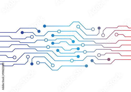 Gradient Circuit Board Technology Background Vector. 