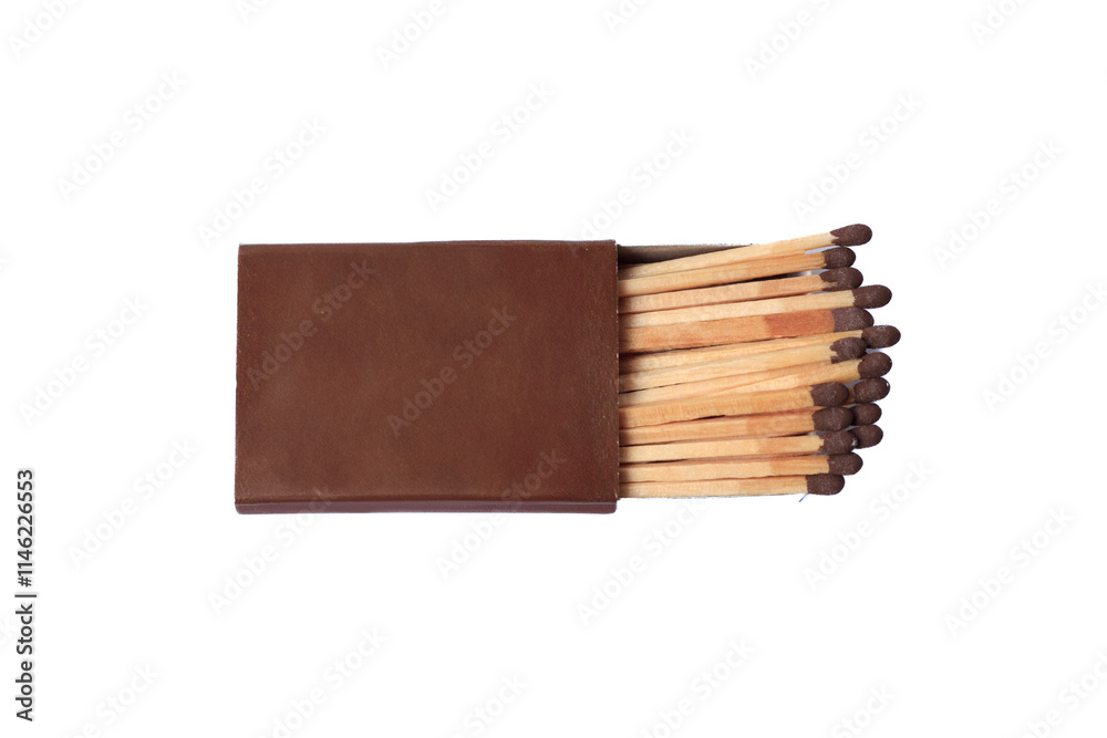 Wooden matches and matchsticks isolated on a white background, arranged neatly (or scattered), showcasing their texture and detail. (Korek api kayu dan batang korek api dilatar belakang putih) Wooden matches and matchsticks isolated on a white background, arranged neatly (or scattered), showcasing their texture and detail. (Korek api kayu dan batang korek api dilatar belakang putih)
