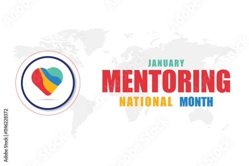 National Mentoring Month vector template. Empowering Futures and Inspiring Growth with Mentorship and Support Graphics. background, banner, card, poster design.