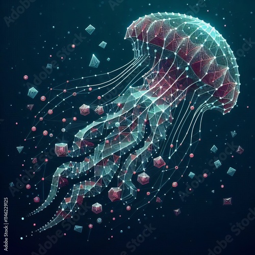 Geometric Jellyfish A jellyfish shape using geometric forms photo