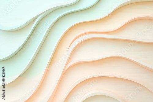 Abstract background with pastel-colored wavy layers creating a soft, flowing design.