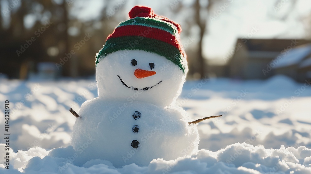 Fototapeta premium snowman on the snow