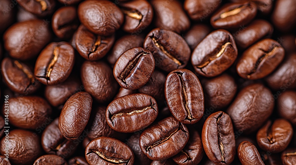 Roasted Coffee Beans Closeup Rich Brown Tones and Textures Roasted Coffee Beans Closeup Rich Brown Tones and Textures