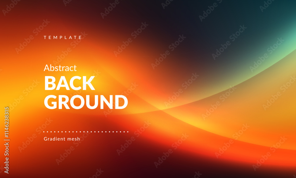 Fototapeta premium Abstract liquid background. Gradient Mesh and wavy lines. Blurred color mixing effect. Modern design template for ad banner, web page, website, landing, cover, poster, flyer, brochure. Vector image