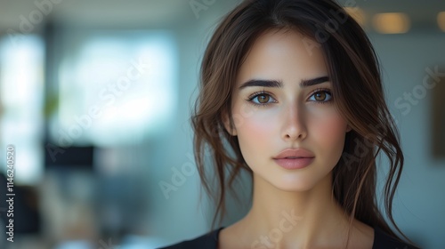 Free Download Beautiful 30 year old woman in the office with elegant dress - GFXLoad