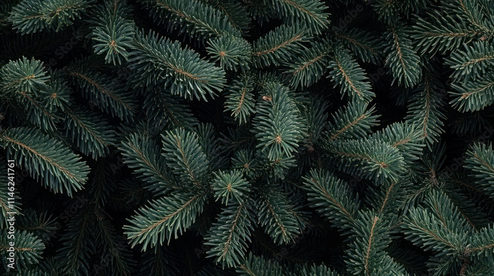 Close-up View of Evergreen Tree Branches Close-up View of Evergreen Tree Branches