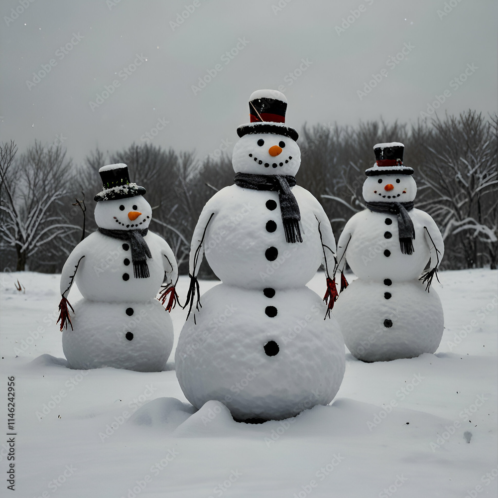 snowman on the snow snowman on the snow