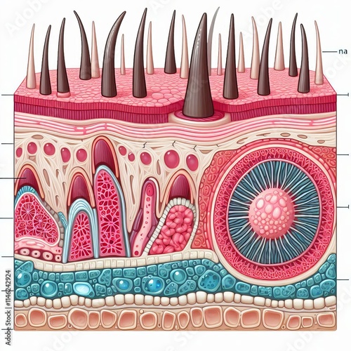 Nail cell Illustrate the keratinized layers and growth zones photo