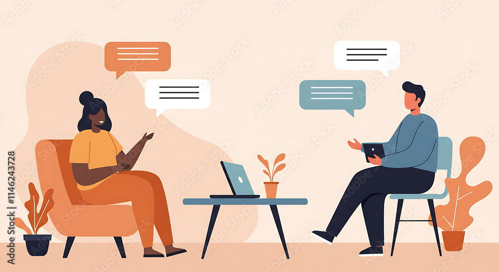 Online Meeting Business People Chatting Remote Communication Digital Collaboration Modern Workplace Online Meeting Business People Chatting Remote Communication Digital Collaboration Modern Workplace