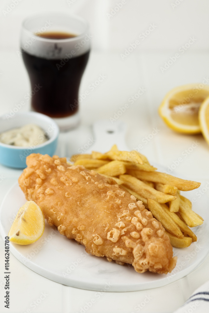 Fish and Chips with A Glass of Cola Fish and Chips with A Glass of Cola
