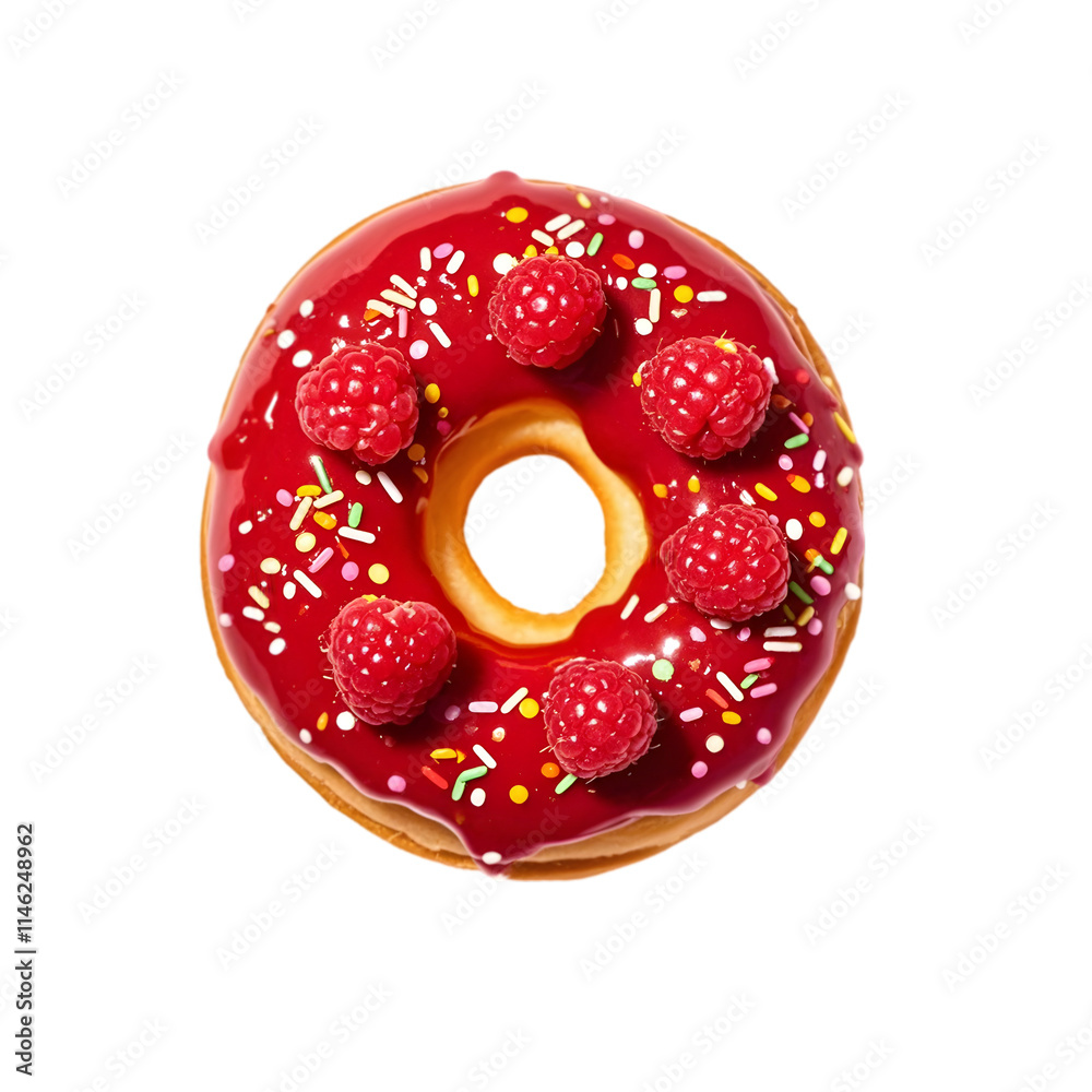 Homemade Raspberry Polish Paczki Donut on transparent background Homemade Raspberry Polish Paczki Donut on transparent background