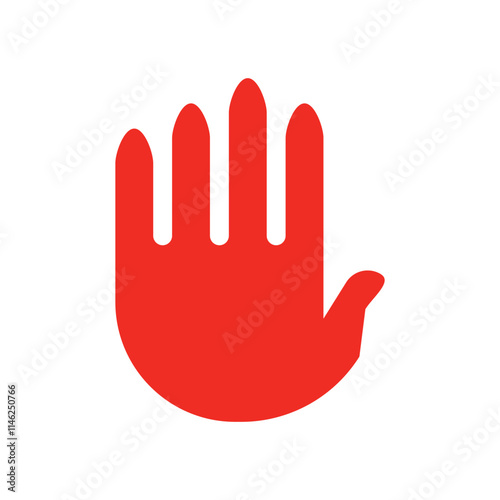Stop hand icon. Do not sign. Simple style danger poster background symbol. Stop hand brand logo design element. Stop hand t-shirt printing. Vector for sticker.