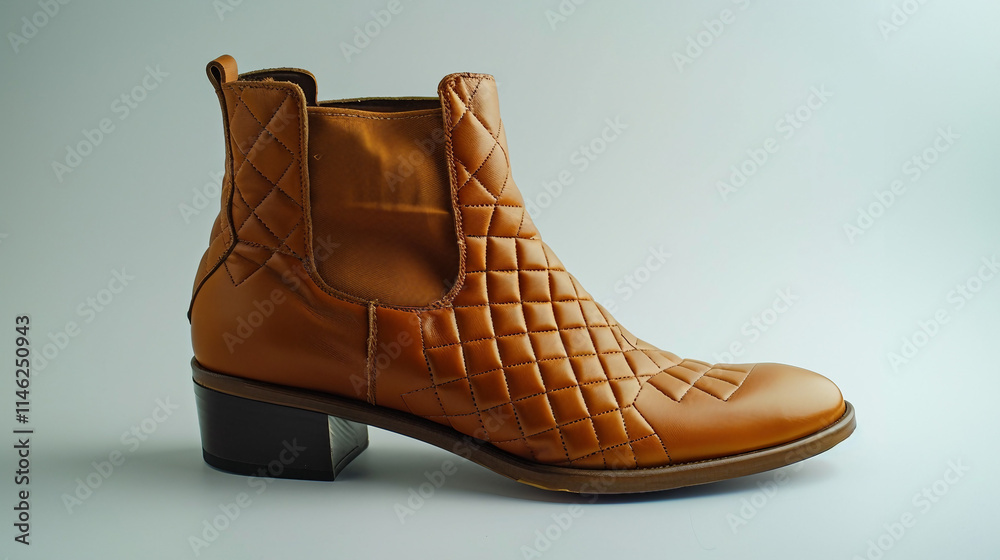 Chic Ankle Boots Featuring Quilted Design on white background.PNG Chic Ankle Boots Featuring Quilted Design on white background.PNG