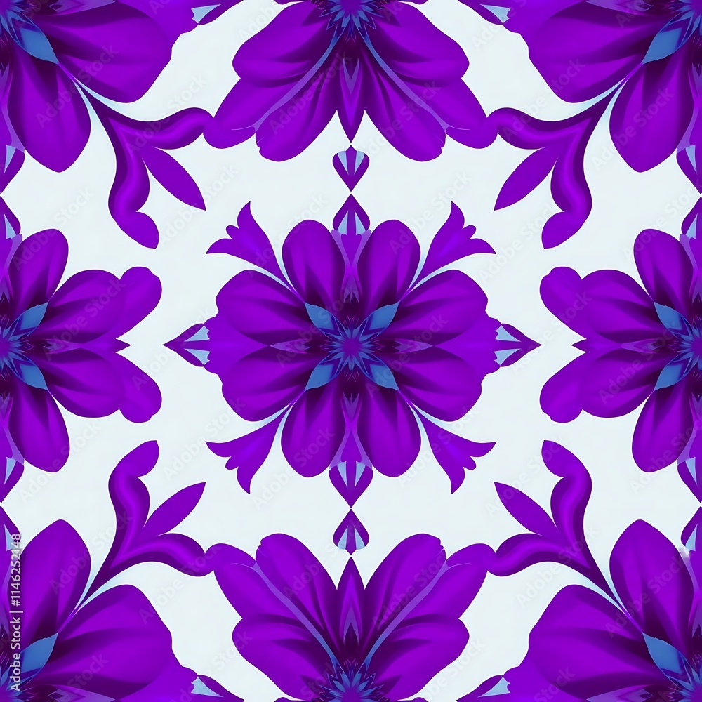 Purple Floral Damask Seamless Pattern Purple Floral Damask Seamless Pattern