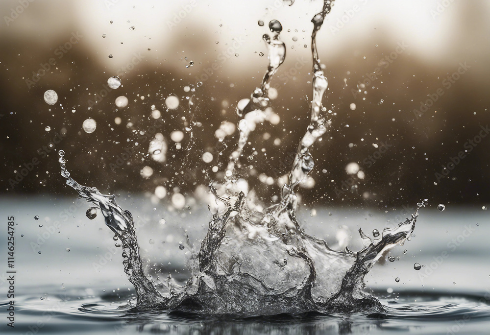 Splashing And Flowing Of Transparent Water Isolated On White Splashing And Flowing Of Transparent Water Isolated On White