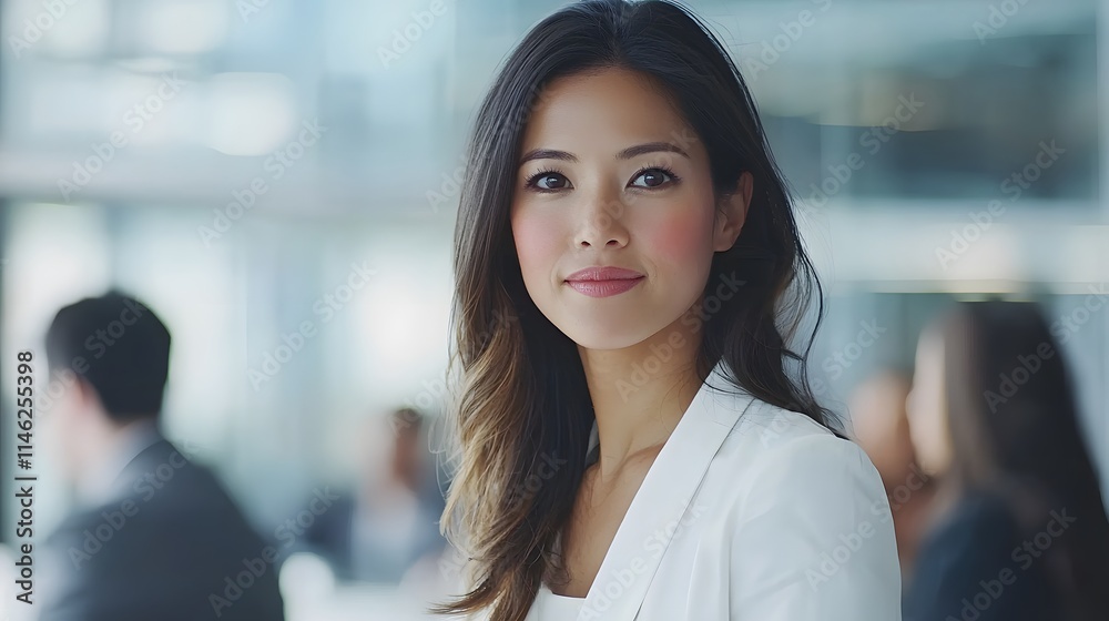 Confident businesswoman leading a team meeting in a modern office Confident businesswoman leading a team meeting in a modern office