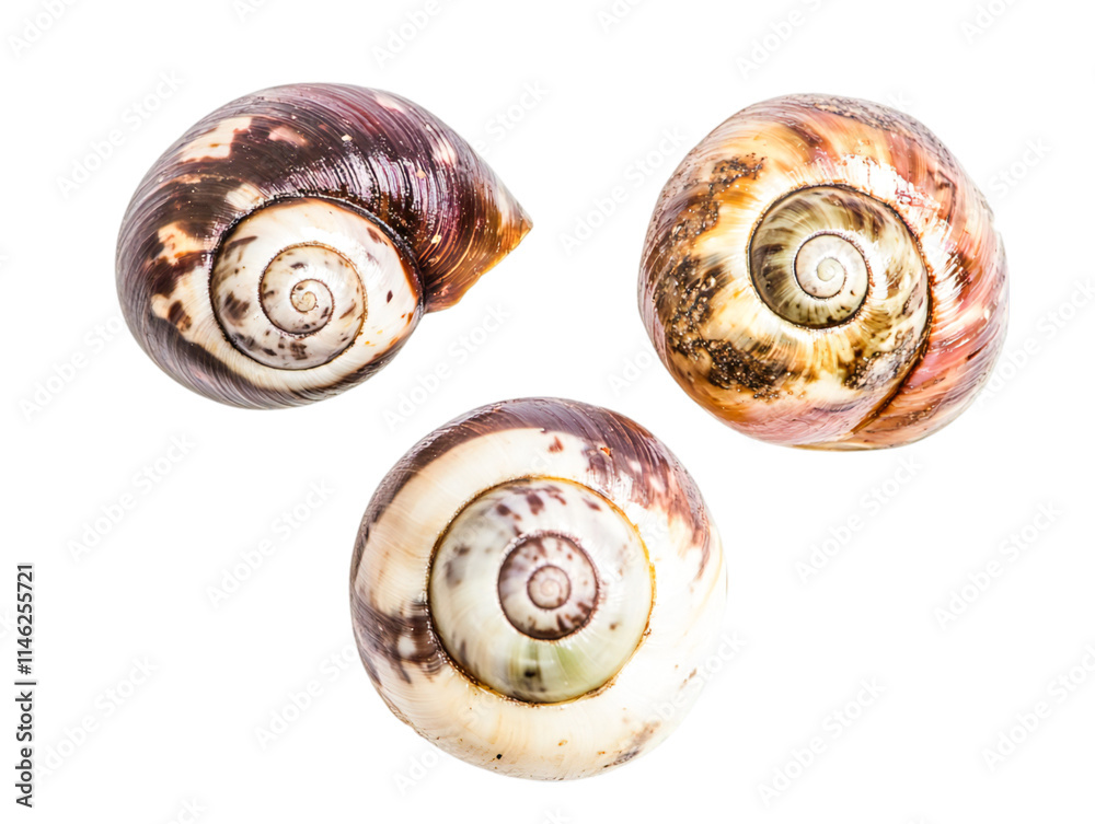 snail shells isolated on white background snail shells isolated on white background