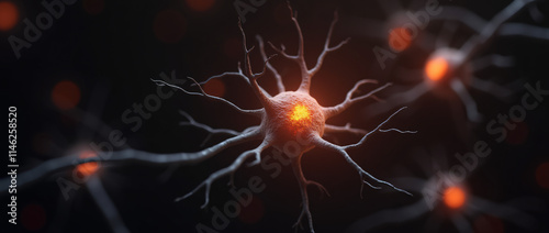 neurons and synapse like stuctures depicting brain chemistry, generative AI
