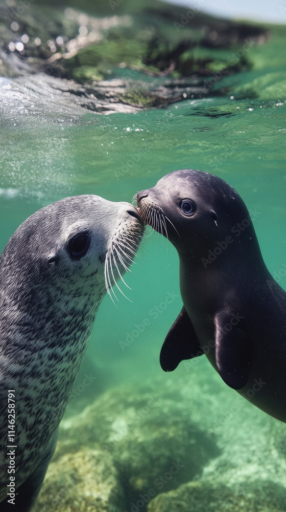 Naklejka premium World Marine Mammal Protection Day. marine mammals