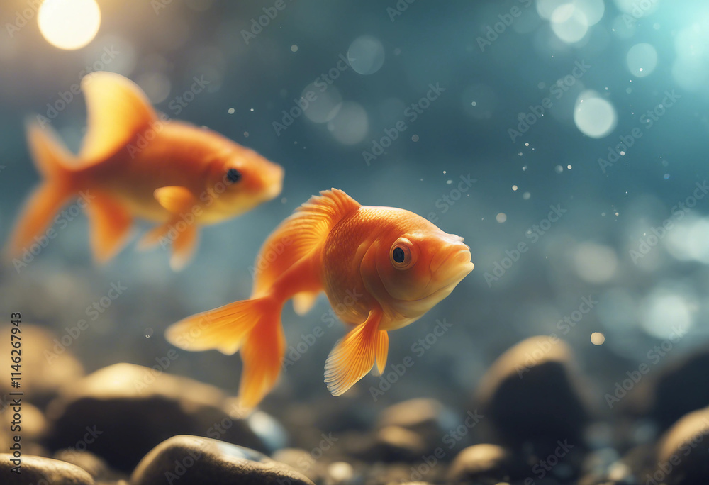 Against the stream opposite concept leader goldfish Against the stream opposite concept leader goldfish