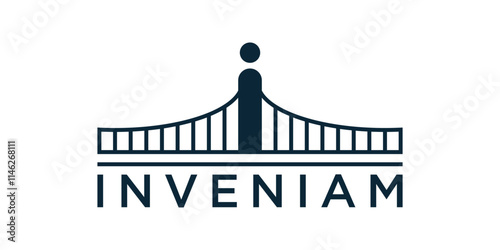 Simple bridge logo, bridge and letter I logo, bridge logo that represents the intermediary between companies