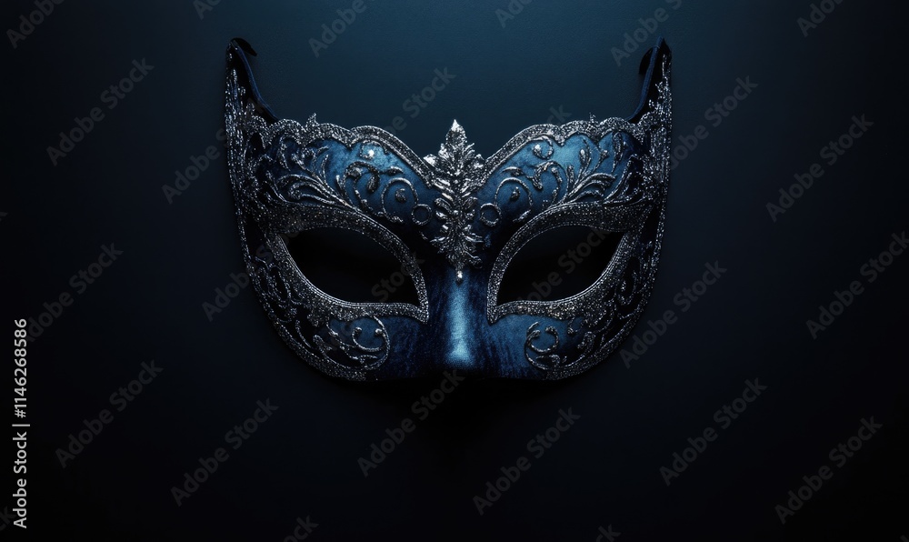 Naklejka premium A blue mask with silver accents