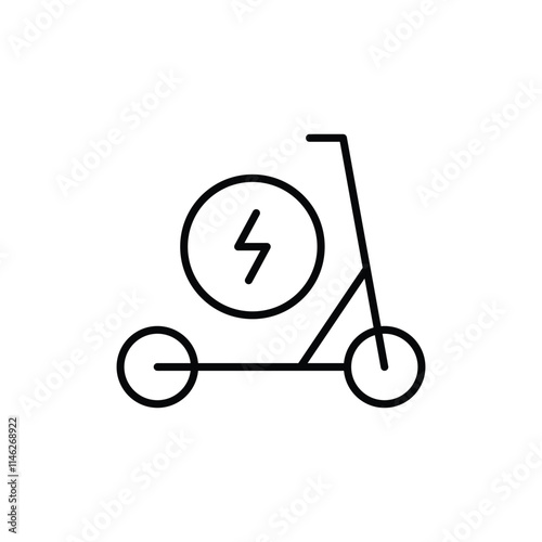 Electric scooter icon. Simple outline style. Eco transport, bike, charge, travel, technology, city, road, Transportation concept. Thin line symbol. Vector illustration isolated.