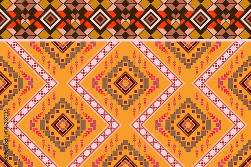 Ethnic ikat seamless colorful pattern in tribal. Geometric ethnic ornament print. Ikat pattern style. Design for background,carpet,wallpaper,clothing,wrapping,batik,fabric.