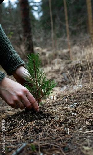 Wallpaper Mural Planting a young tree in a natural environment. Torontodigital.ca