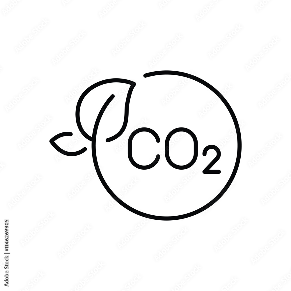 Carbon neutrality icon. Simple outline style. CO2 neutral, carbon emission, reduce, eco, leave, reduction, sustainable concept. Thin line symbol. Vector illustration isolated. Carbon neutrality icon. Simple outline style. CO2 neutral, carbon emission, reduce, eco, leave, reduction, sustainable concept. Thin line symbol. Vector illustration isolated.
