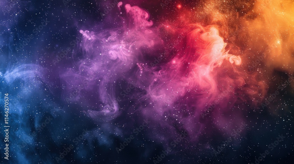 Fototapeta premium Colorful nebula with stars in space, cosmic background.